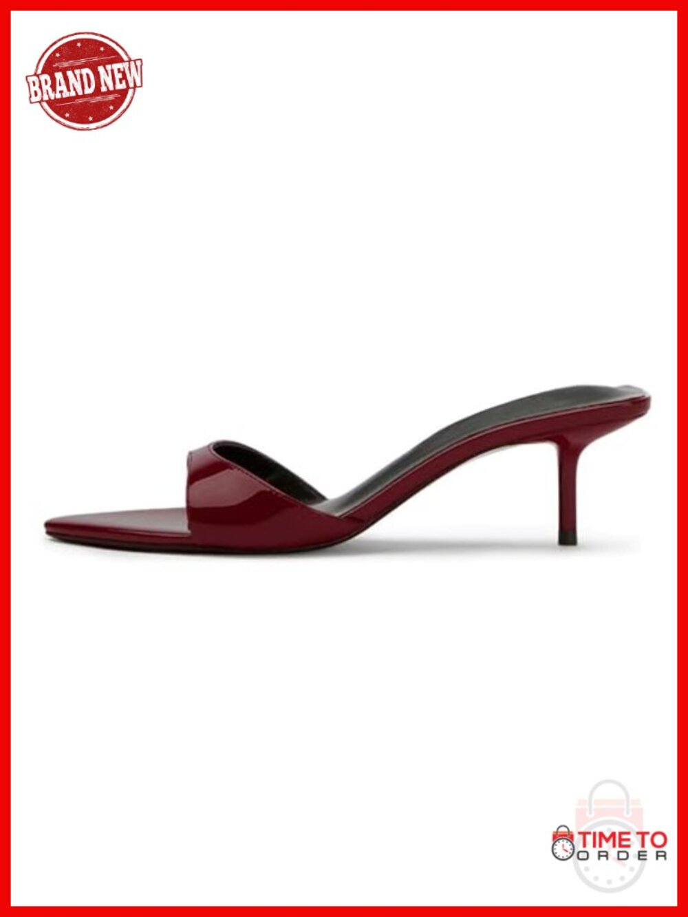 Kitten Heel Mule Sandals Pointed Open Toe Slip On Dress Shoes